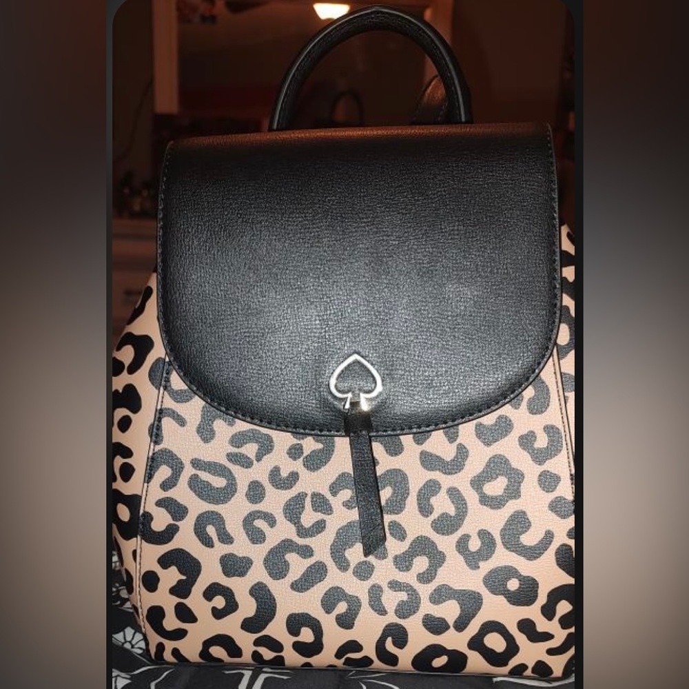 Kate spade black & leopard backpack